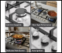 Sealey DH382 Baridi 90cm Gas Hob Stainless Steel with 5 Burners, Cast Iron Supports & Auto Ignition 11kW