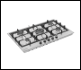 Sealey DH382 Baridi 90cm Gas Hob Stainless Steel with 5 Burners, Cast Iron Supports & Auto Ignition 11kW