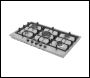 Sealey DH382 Baridi 90cm Gas Hob Stainless Steel with 5 Burners, Cast Iron Supports & Auto Ignition 11kW