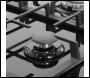 Sealey DH383 Baridi 90cm Gas Hob Black Glass with 5 Burners, Cast Iron Supports & Auto Ignition 11kW
