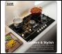 Sealey DH383 Baridi 90cm Gas Hob Black Glass with 5 Burners, Cast Iron Supports & Auto Ignition 11kW
