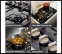 Sealey DH383 Baridi 90cm Gas Hob Black Glass with 5 Burners, Cast Iron Supports & Auto Ignition 11kW