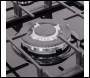 Sealey DH383 Baridi 90cm Gas Hob Black Glass with 5 Burners, Cast Iron Supports & Auto Ignition 11kW