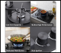 Sealey DH384 Baridi 70cm Gas Hob Matt Black with 5 Burners, Cast Iron Supports & Auto Ignition 10.4kW