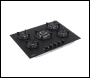 Sealey DH384 Baridi 70cm Gas Hob Matt Black with 5 Burners, Cast Iron Supports & Auto Ignition 10.4kW