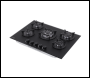 Sealey DH384 Baridi 70cm Gas Hob Matt Black with 5 Burners, Cast Iron Supports & Auto Ignition 10.4kW