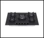 Sealey DH384 Baridi 70cm Gas Hob Matt Black with 5 Burners, Cast Iron Supports & Auto Ignition 10.4kW