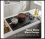 Sealey DH385 Baridi 90cm Gas Hob Matt Black 5 Burners Cast Iron Supports & Auto Ignition 10.4kW