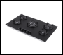 Sealey DH385 Baridi 90cm Gas Hob Matt Black 5 Burners Cast Iron Supports & Auto Ignition 10.4kW