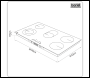 Sealey DH389 Baridi Integrated Ceramic Hob with 5 Cooking Zones 90cm - Black Glass