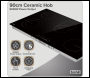 Sealey DH389 Baridi Integrated Ceramic Hob with 5 Cooking Zones 90cm - Black Glass
