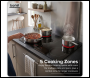 Sealey DH389 Baridi Integrated Ceramic Hob with 5 Cooking Zones 90cm - Black Glass