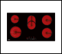 Sealey DH389 Baridi Integrated Ceramic Hob with 5 Cooking Zones 90cm - Black Glass