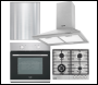 Sealey DH390 Kitchen Appliance Bundle – Integrated Fan-Assisted Oven, Stainless Steel Gas Hob, Chimney Cooker Hood & Stainless Steel Splashback – 60cm
