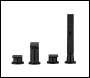 Sealey DH399 Baridi Bath Mounting 4-Hole Mixer Tap with Shower Head - Matt Black