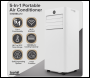 Sealey DH413 Baridi 5-in-1 Portable Air Conditioner/Dehumidifier/Air Cooler with Window Sealing Kit 7,000Btu/hr - White