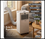 Sealey DH414 Baridi 5-in-1 Portable Air Conditioner/Dehumidifier/Air Cooler with Window Sealing Kit 9,000Btu/hr - White
