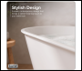 Sealey DH418 Baridi Double-Ended Slim Rim Bath with Overflow System 170cm - Gloss White