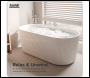 Sealey DH420 Baridi Double-Ended Fluted Design Bath with Slim Rim 168cm – Gloss White