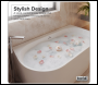 Sealey DH421 Baridi Back-to-Wall Slim Rim Bath with Overflow System 150cm – Gloss White
