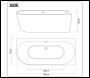 Sealey DH426 Baridi Right-Hand Corner Slim Rim Bath with Overflow System 150cm – Gloss White