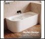 Sealey DH426 Baridi Right-Hand Corner Slim Rim Bath with Overflow System 150cm – Gloss White