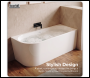 Sealey DH427 Baridi Right-Hand Corner Slim Rim Bath with Overflow System 160cm – Gloss White