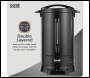 Sealey DH431 Baridi Hot Water Boiler/Tea Urn, 20L Capacity - Black