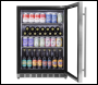 Sealey DH439 Baridi Outdoor Drinks/Beverage/Bar Fridge with Triple Glazed Door & Security Lock 150L - Stainless Steel