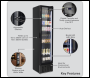 Sealey DH440 Baridi Tall Drinks/Bar Fridge with Digital Controls & Auto Defrost 160L - Black