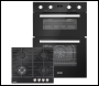 Sealey DH449 Baridi 72cm Built-Under Double Oven & Black Glass Gas Hob Appliance Bundle – 60cm Wide