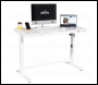 Sealey DH54 Dellonda Single Motor Ultra-Quiet Electric Desk with Control Panel, USB Port & Drawer - White Desktop