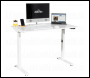 Sealey DH56 Dellonda Single Motor Ultra-Quiet Adjustable-Height Electric Sit/Stand Desk - White Desktop