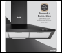 Sealey DH59 Baridi Cooker Hood, Chimney Style with Carbon Filters 90cm - Black