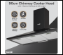 Sealey DH59 Baridi Cooker Hood, Chimney Style with Carbon Filters 90cm - Black