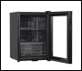 Sealey DH62 Baridi Beer & Drinks Fridge with LED Light, Black and Glass Door 60L