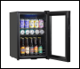 Sealey DH62 Baridi Beer & Drinks Fridge with Wire Shelves, LED Light & Security Lock 60L - Black