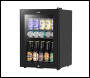 Sealey DH62 Baridi Beer & Drinks Fridge with LED Light, Black and Glass Door 60L