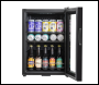 Sealey DH62 Baridi Beer & Drinks Fridge with LED Light, Black and Glass Door 60L