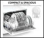 Sealey DH83 Baridi Tabletop Dishwasher 6 Place Settings 6.5L Capacity - White