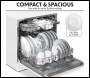 Sealey DH86 Baridi Tabletop Dishwasher 8 Place Settings 8L Capacity - White