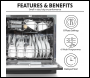 Sealey DH88 Baridi Tabletop Dishwasher 8 Place Settings 8L Capacity - Black
