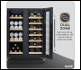 Sealey DH96 Baridi 40 Bottle/120 Can Under-Counter/Freestanding Dual Zone Wine Fridge & Cooler 60cm