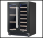 Sealey DH96 Baridi 40 Bottle/120 Can Under-Counter/Freestanding Dual Zone Wine Fridge & Cooler 60cm
