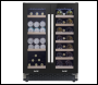 Sealey DH96 Baridi 40 Bottle/120 Can Under-Counter/Freestanding Dual Zone Wine Fridge & Cooler 60cm