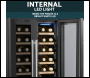 Sealey DH97 Baridi 24 Bottle Dual Zone Wine Fridge with Digital Touch Screen Controls, Beech Wood Shelves & LED Light - Black