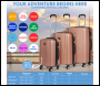 Sealey DL125 Dellonda Lightweight ABS Luggage Set with TSA Lock - Rose Gold