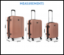 Sealey DL125 Dellonda Lightweight ABS Luggage Set with TSA Lock - Rose Gold