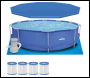 Sealey DL138 Dellonda Steel Frame Round Swimming Pool & Filter Pump with Cover, Ground Sheet, Test Strips & Filters 12ft - Blue