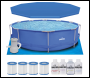 Sealey DL138 Dellonda Steel Frame Round Swimming Pool & Filter Pump with Cover, Ground Sheet, Test Strips & Filters 12ft - Blue